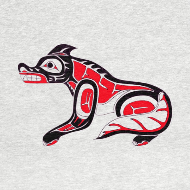 Pacific Northwest Coast Native American Indian Wolf Totem by twizzler3b